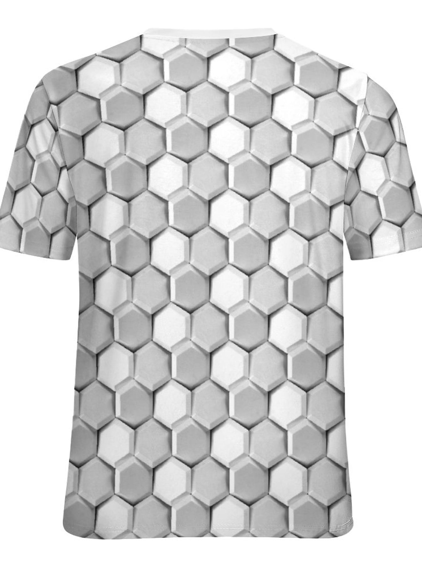Men's 3D Geometry Print T shirt Active Crew Neck Tee