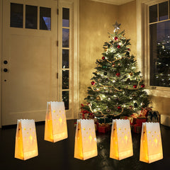 20pcs Christmas Luminary Bags Stars Flame Resistant Candle Bags