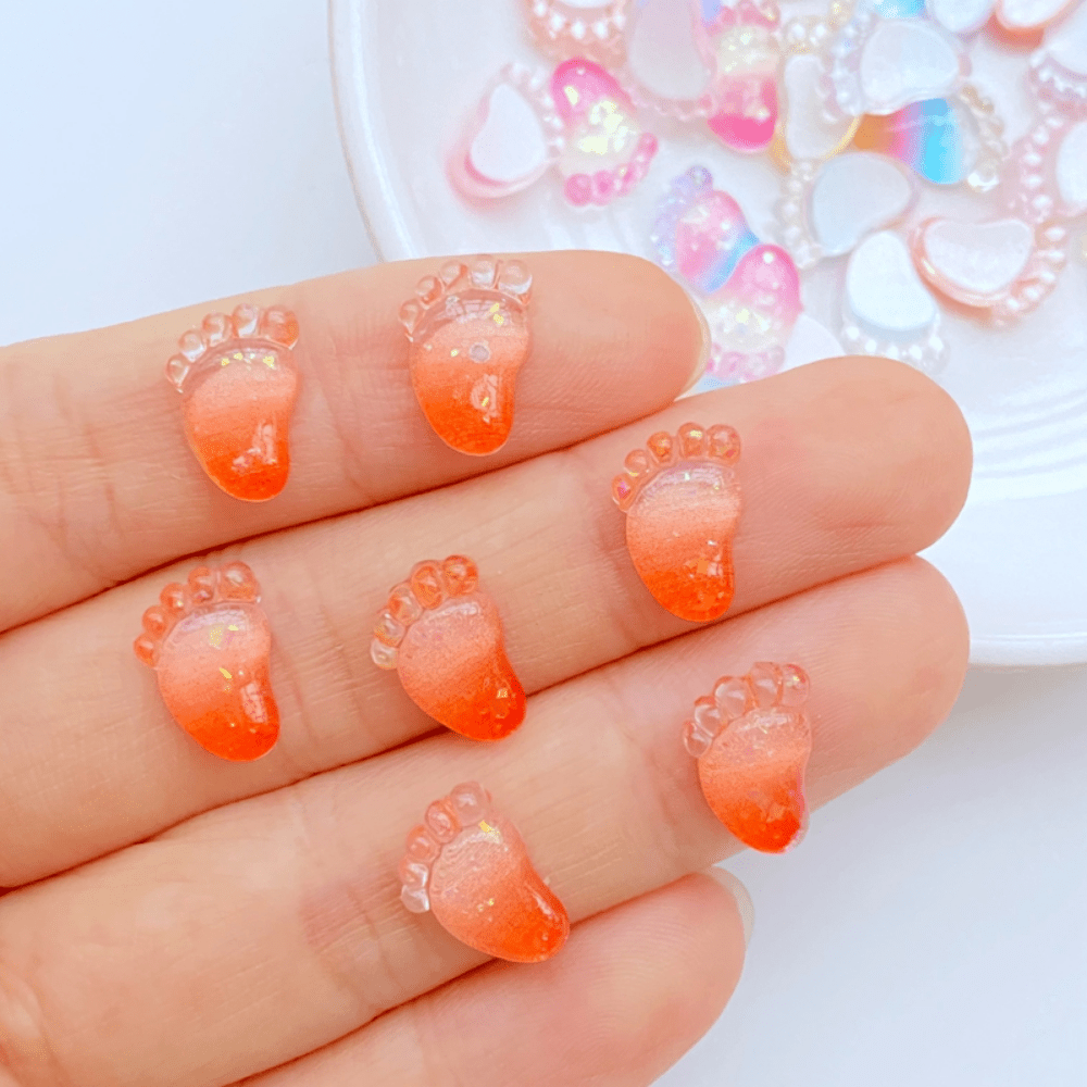 Mini Little Feet Resin Figurine Crafts Flat back Ornament Jewelry Making