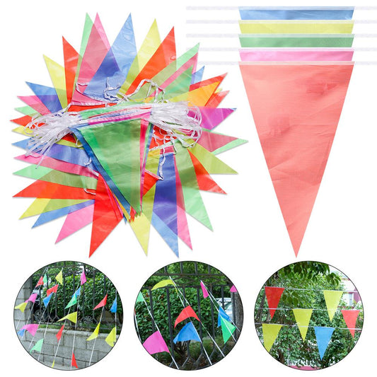 Multicolored Triangle Flags Bunting Banner Pennant Outdoor Decor