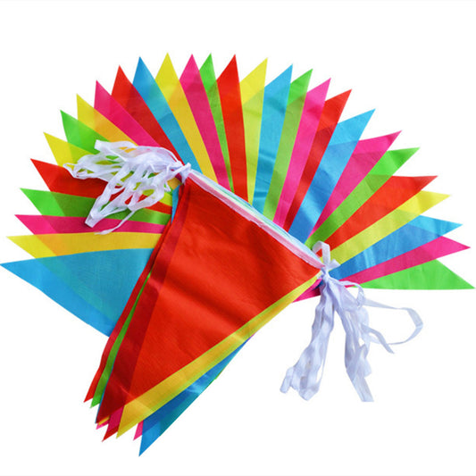 Multicolored Triangle Flags Bunting Banner Pennant Outdoor Decor