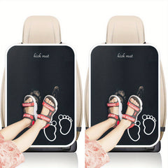 2pcs Waterproof Car Kick Mats & 1pc Car Seat Protection Pad
