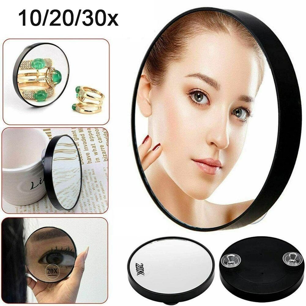 Portable Acne Pores Makeup Mirror with Suction Cups 10-30x Magnification