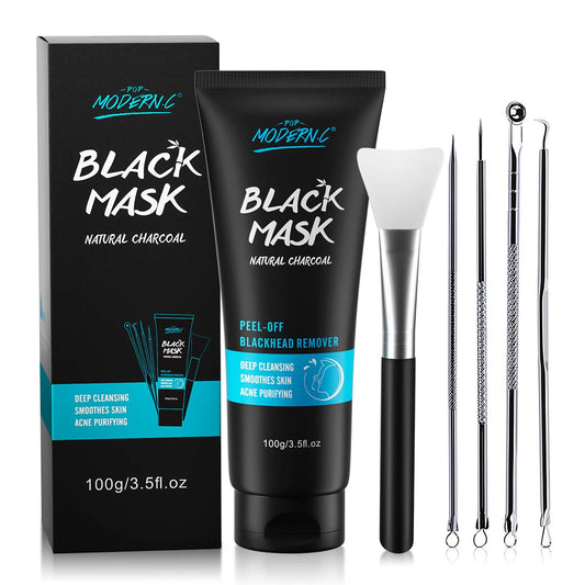 Blackhead Removal Set: Mask, Needle & Silicone Brush - Deep Cleansing Pores