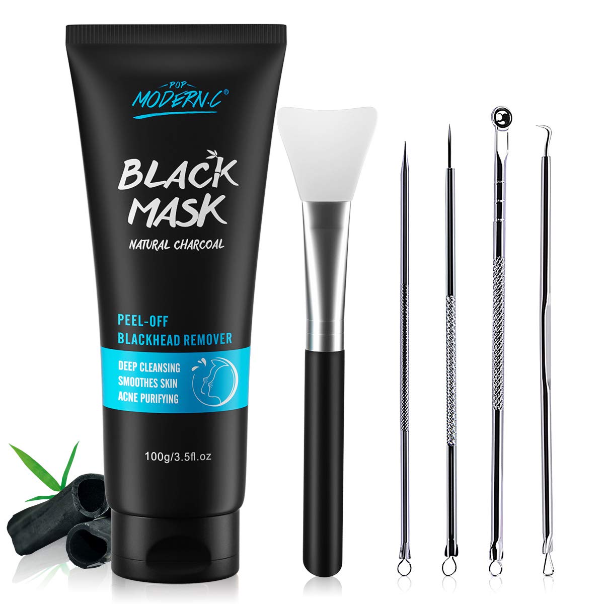 Blackhead Removal Set: Mask, Needle & Silicone Brush - Deep Cleansing Pores