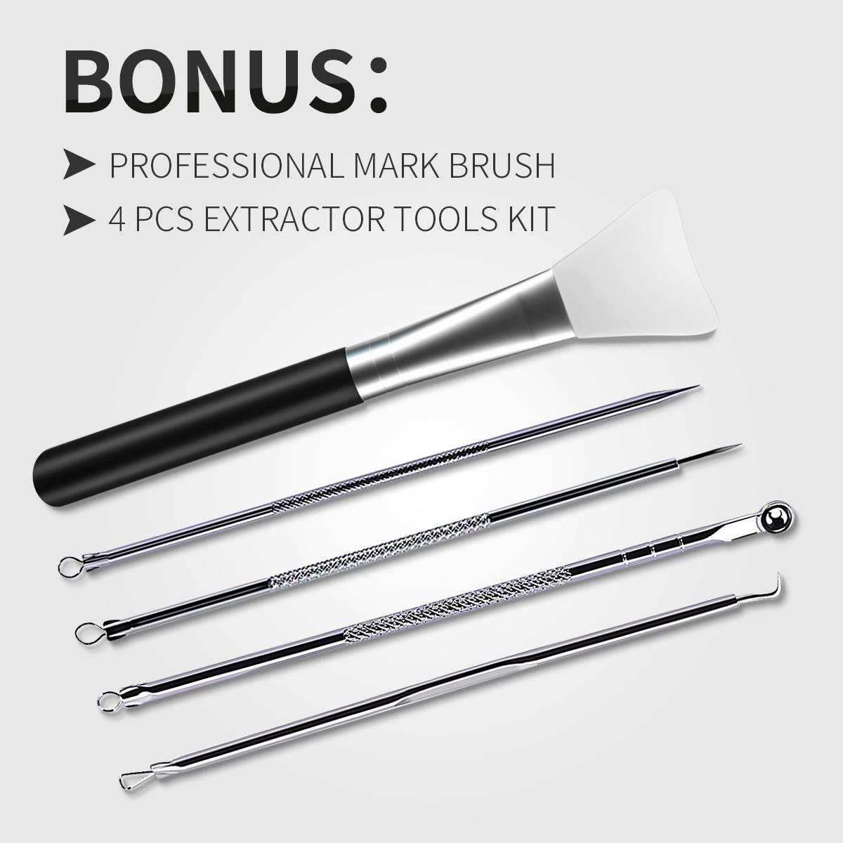 Blackhead Removal Set: Mask, Needle & Silicone Brush - Deep Cleansing Pores