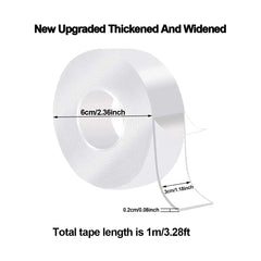 1 3 5m Transparent Nano Tape Washable Reusable Double Sided Tape Adhesive