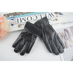 2pcs PU Leather Touch Screen Gloves For Cycling Driving