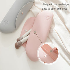 Travel Makeup Brush Holder Magnetic Anti-fall Out Silicone Organizer
