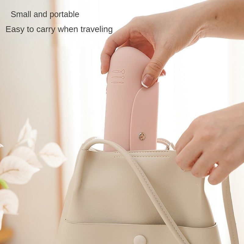 Travel Makeup Brush Holder Magnetic Anti-fall Out Silicone Organizer