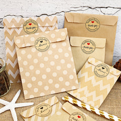 24pcs Paper Bag 13 X 16 With Stickers Gift Bags Treat Candy Bags Craft Bags