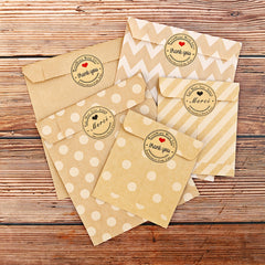 24pcs Paper Bag 13 X 16 With Stickers Gift Bags Treat Candy Bags Craft Bags