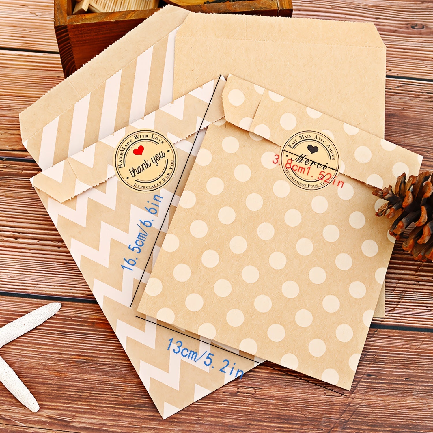 24pcs Paper Bag 13 X 16 With Stickers Gift Bags Treat Candy Bags Craft Bags