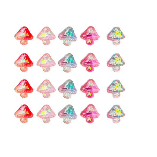 Mini Resin Mushrooms Flat Back Stone Figurines DIY Wedding Scrap