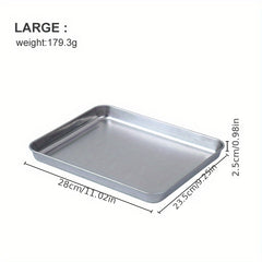 Stainless Steel Mesh Oven Tray Rectangular Barbecue Pan Drain Rack