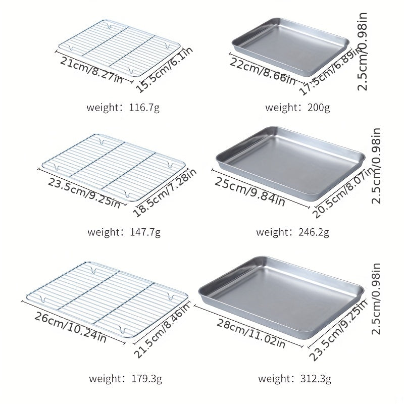 Stainless Steel Mesh Oven Tray Rectangular Barbecue Pan Drain Rack