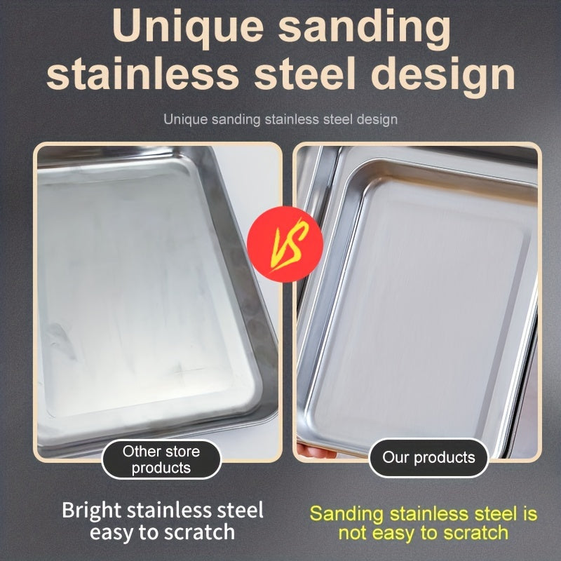 Stainless Steel Mesh Oven Tray Rectangular Barbecue Pan Drain Rack