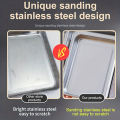 Stainless Steel Mesh Oven Tray Rectangular Barbecue Pan Drain Rack
