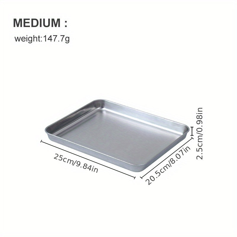 Stainless Steel Mesh Oven Tray Rectangular Barbecue Pan Drain Rack