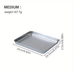 Stainless Steel Mesh Oven Tray Rectangular Barbecue Pan Drain Rack
