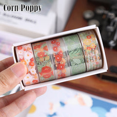 Flower Language Series PET Stickers Tape for Diaries & Notebooks