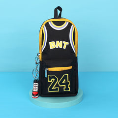 Basketball Star Backpack Pencil Case Large Storage Canvas Stationery Bag