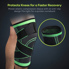 2pcs Elastic Pressurized Knee Pads Outdoor Sports Protection