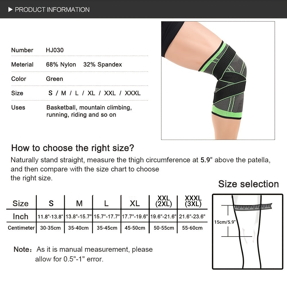 2pcs Elastic Pressurized Knee Pads Outdoor Sports Protection