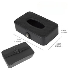 Car Tissue Storage Box Holder PU Leather Napkin Paper Container Organizers