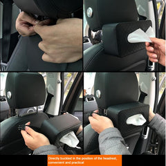 Car Tissue Storage Box Holder PU Leather Napkin Paper Container Organizers