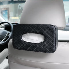 Car Tissue Storage Box Holder PU Leather Napkin Paper Container Organizers