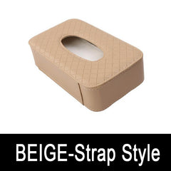 Car Tissue Storage Box Holder PU Leather Napkin Paper Container Organizers