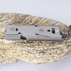 Dual Tube Survival Whistle Camping Safety Keychain Tool
