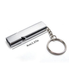 Dual Tube Survival Whistle Camping Safety Keychain Tool