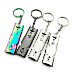 Dual Tube Survival Whistle Camping Safety Keychain Tool