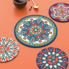 Ethnic Style Rubber Coaster Heat Resistant Tea Mat