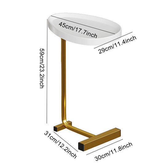 1pc Golden Side Table Coffee Table C Shaped End Table For Couch Sofa