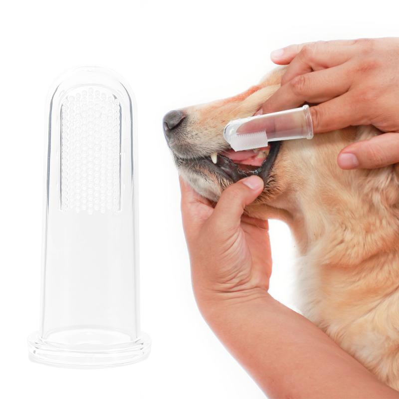 1pc Pet Toothbrush Soft Finger Cover Tooth Brushing Care Tool