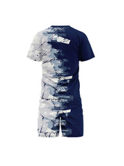 Men's Fashionable T-shirt & Stretch Shorts Set for Outdoor