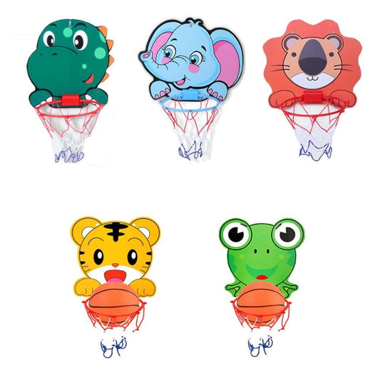Kids Basketball Hoop Kit Cartoon Animals Basketball Stand Game Toys