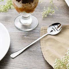 Engrave Spoon Durable Metal Spoons Creative Engraved Unique Gift