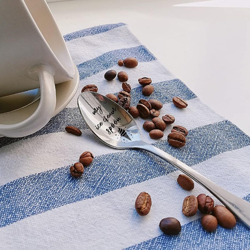 Engrave Spoon Durable Metal Spoons Creative Engraved Unique Gift
