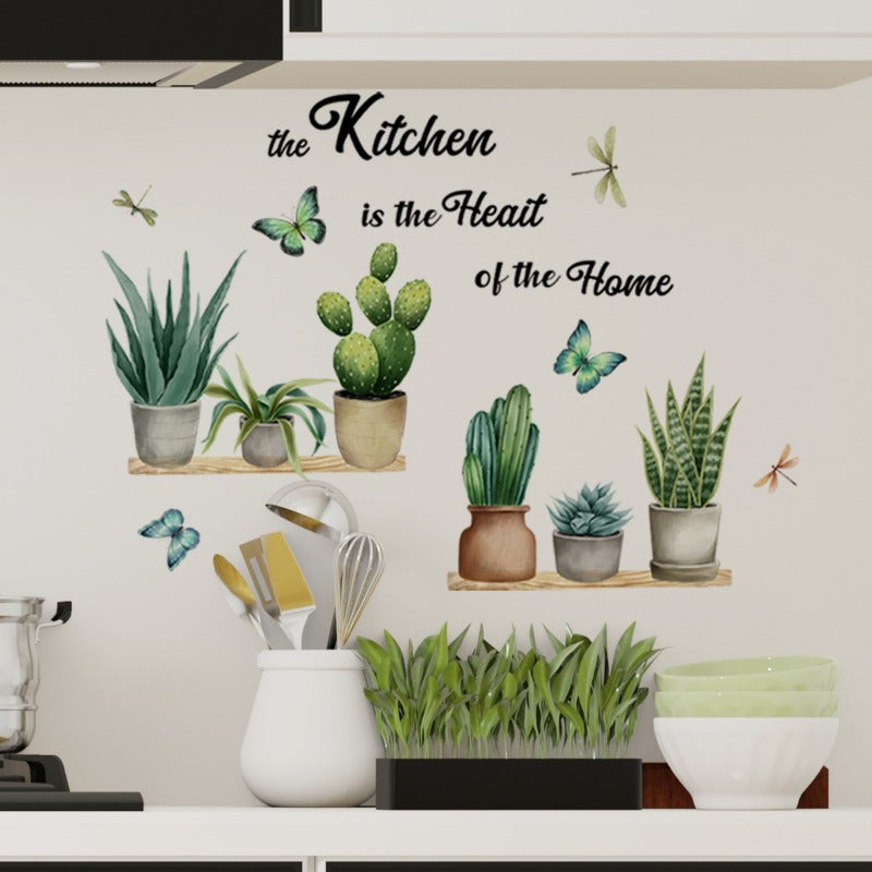 Cactus Decal PVC Wall Sticker Removable Home Decor
