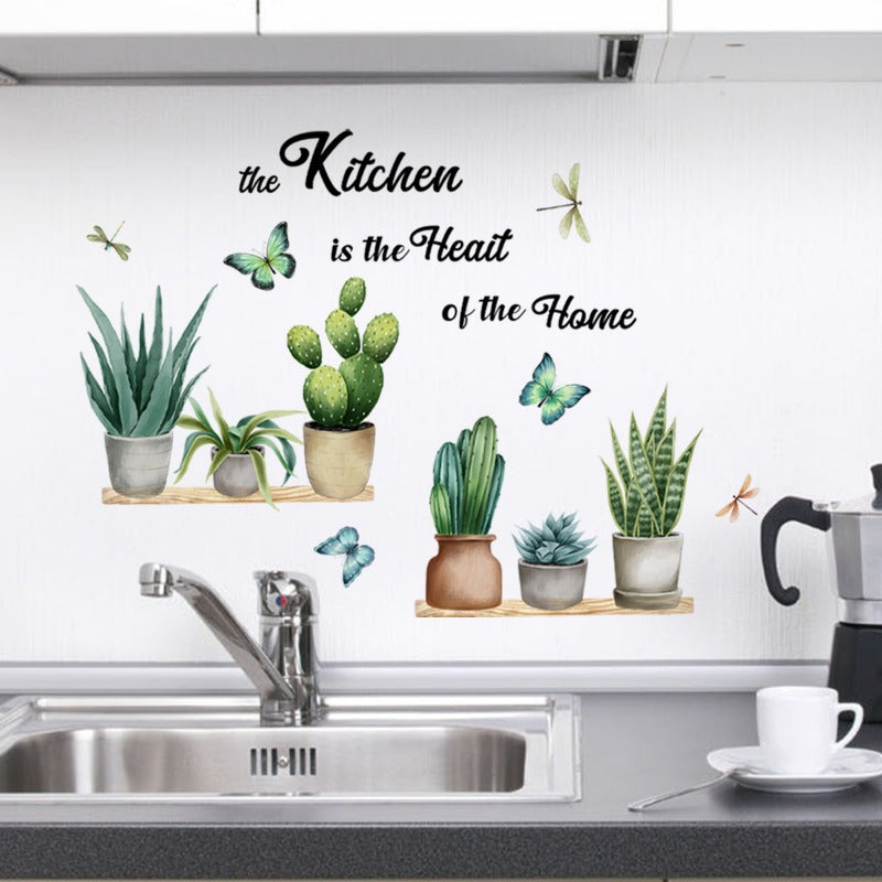 Cactus Decal PVC Wall Sticker Removable Home Decor