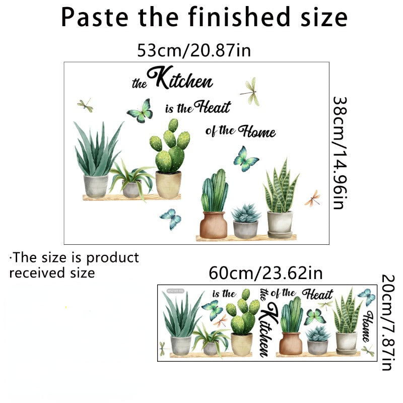 Cactus Decal PVC Wall Sticker Removable Home Decor