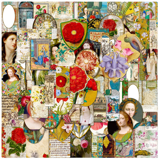 100pcs Medieval Retro Stickers Classic Nostalgic Handbook For DIY Accessories