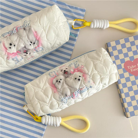 Dog Pattern Makeup Bag Zipper Roomy Cosmetic Accessories Organizer