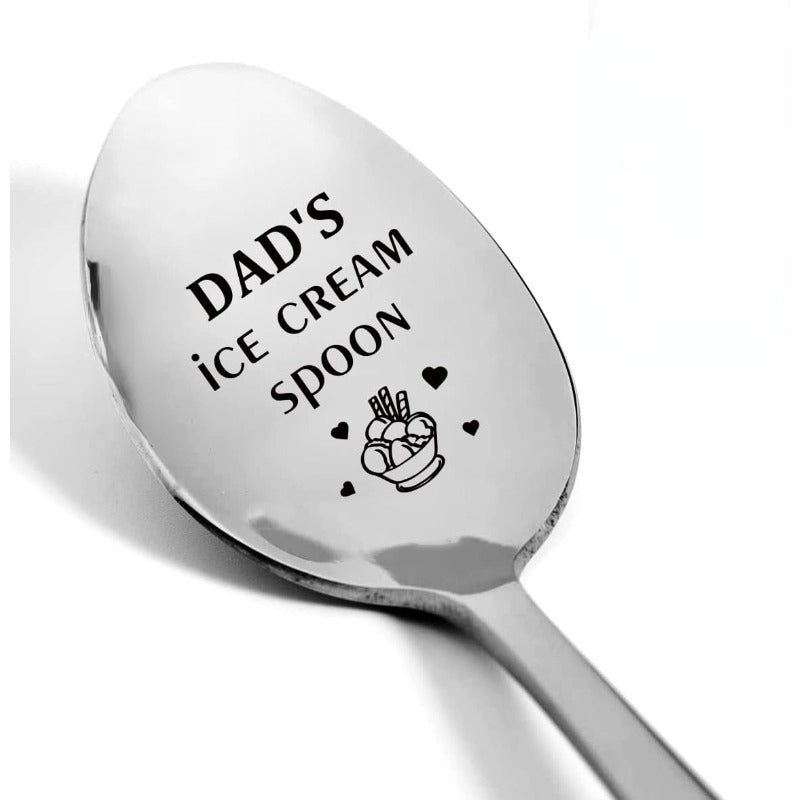 Engraved Metal Spoon Dad's Ice Cream Spoon Gift