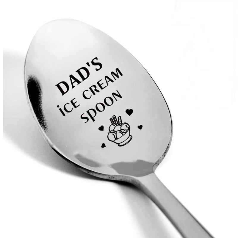 Engraved Metal Spoon Dad's Ice Cream Spoon Gift
