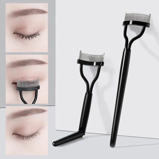 Eyelash Curler & Separator Metal Brush Comb
